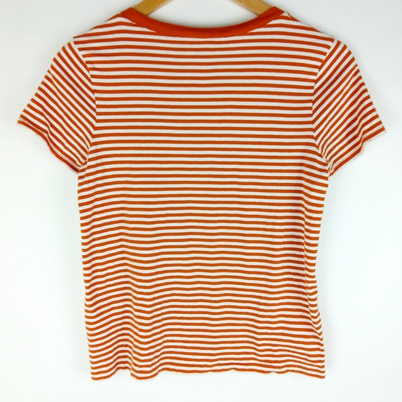 Madewell Rust Stripe Tee Size Small - Picture 6 of 6